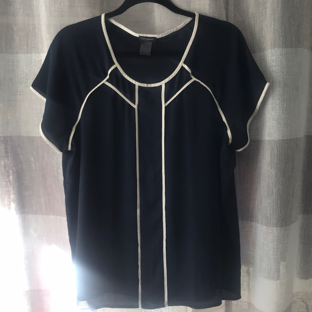 Ann Taylor Navy Blouse